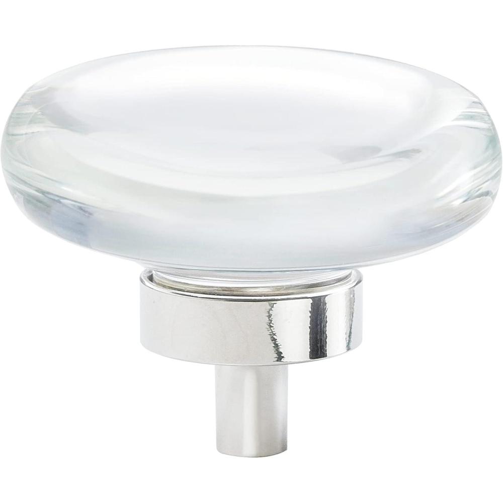 imageAmerock Cabinet Knob ClearOilRubbed Bronze 134 inch 44 mm Diameter Glacio 1 Pack Drawer Knob Cabinet HardwareClearPolished Nickel