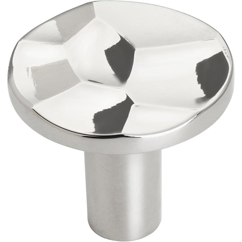 imageAmerock Cabinet Knob Golden Champagne 1316 inch 30 mm Diameter Kamari 1 Pack Drawer Knob Cabinet HardwarePolished Nickel