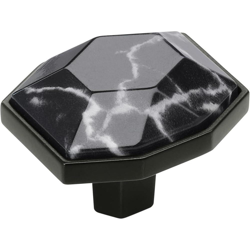imageAmerock  Cabinet Knob  Marble WhiteOilRubbed Bronze  212 inch 64 mm Length  Carrione  1 Pack  Drawer Knob  Cabinet HardwareMarble BlackBlack Bronze