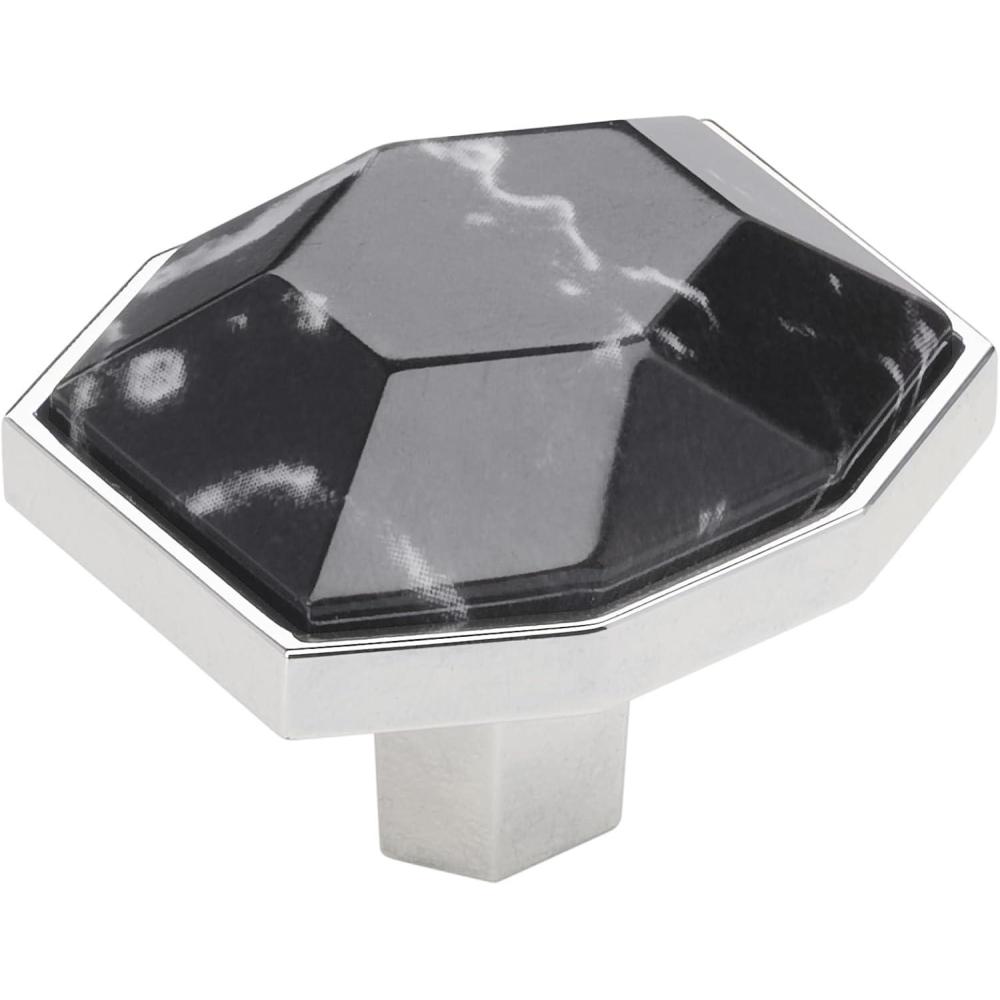 imageAmerock Cabinet Knob Marble WhiteOilRubbed Bronze 212 inch 64 mm Length Carrione 1 Pack Drawer Knob Cabinet HardwareMarble BlackPolished Chrome
