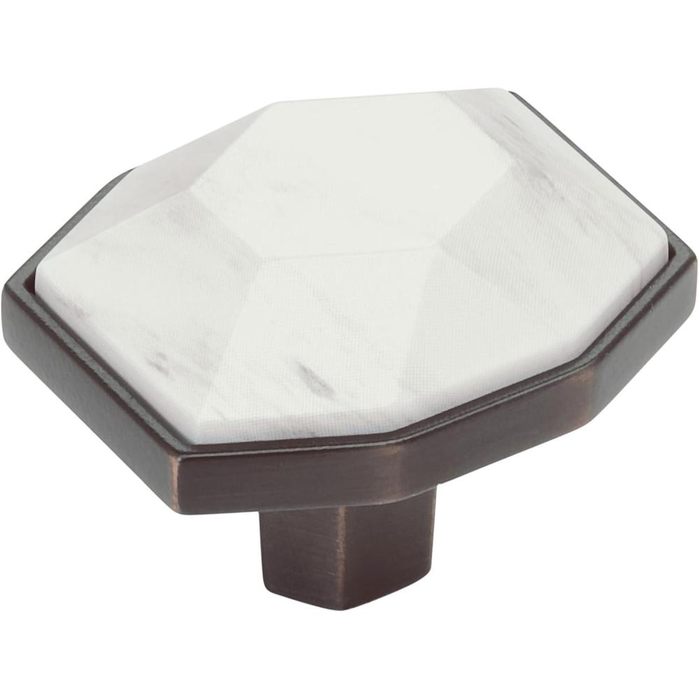 imageAmerock Cabinet Knob Marble WhiteOilRubbed Bronze 212 inch 64 mm Length Carrione 1 Pack Drawer Knob Cabinet HardwareMarble WhiteOilRubbed Bronze