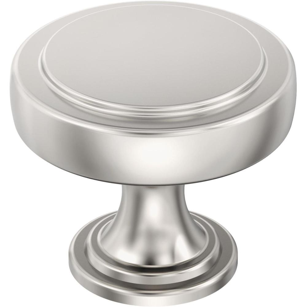 imageAmerock Cabinet Knob Matte Black 112 inch 38 mm Diameter Exceed 1 Pack Drawer Knob Cabinet HardwarePolished Nickel