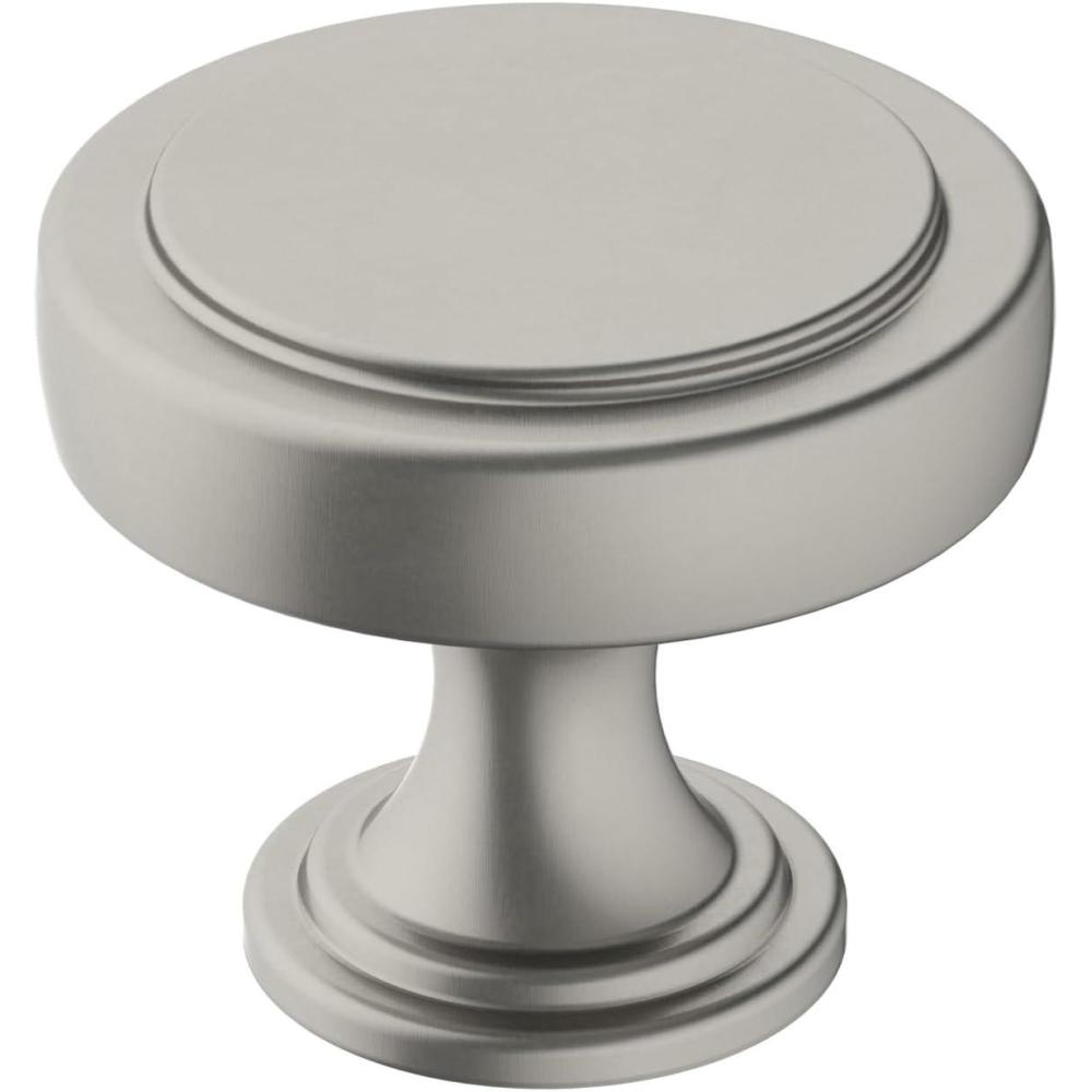 imageAmerock  Cabinet Knob  Matte Black  112 inch 38 mm Diameter  Exceed  1 Pack  Drawer Knob  Cabinet HardwareSatin Nickel