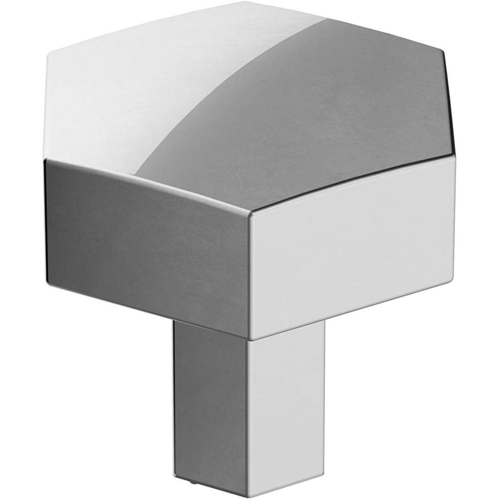 imageAmerock Cabinet Knob Matte Black 114 inch 32 mm Diameter Caliber 1 Pack Drawer Knob Cabinet HardwarePolished Chrome