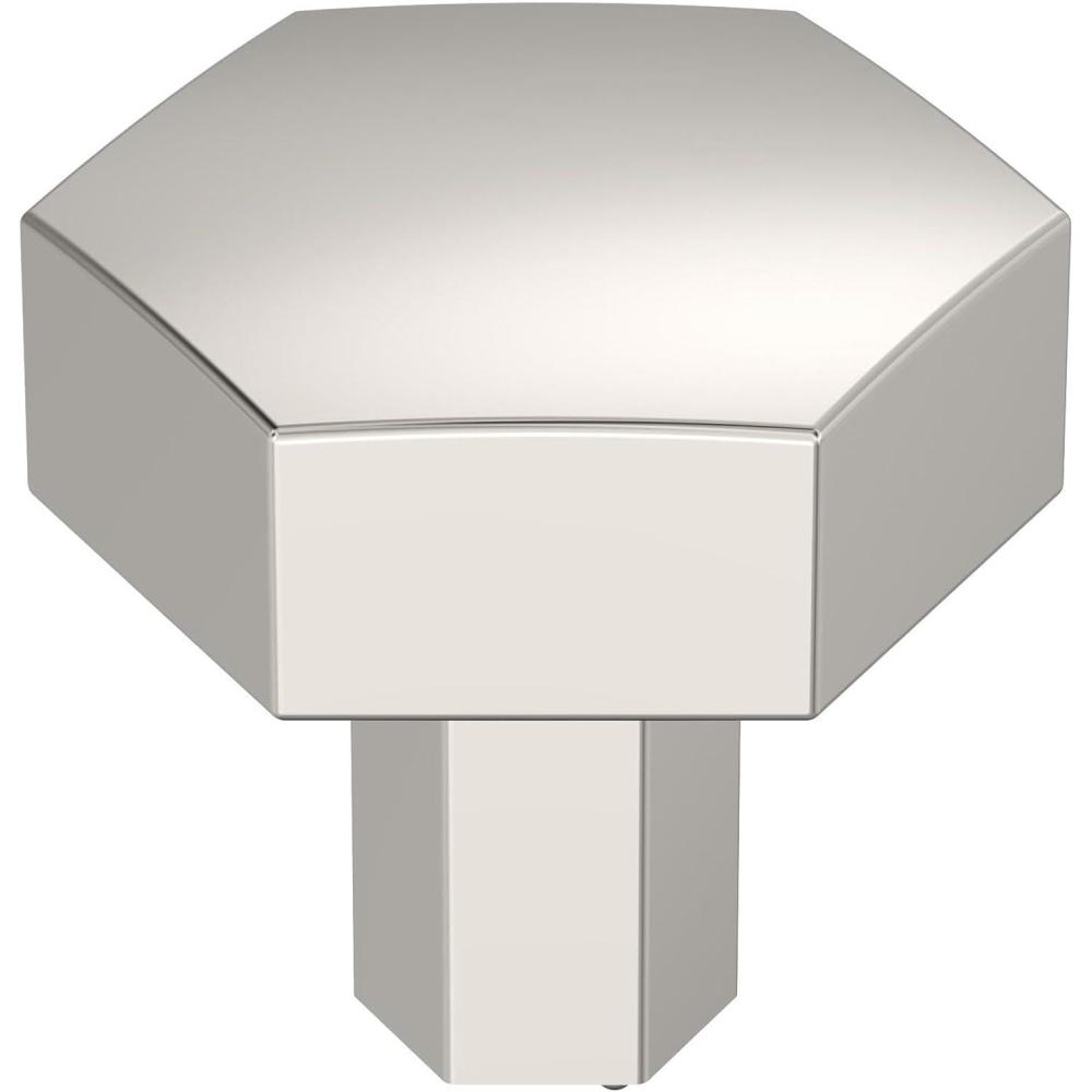imageAmerock Cabinet Knob Matte Black 114 inch 32 mm Diameter Caliber 1 Pack Drawer Knob Cabinet HardwarePolished Nickel
