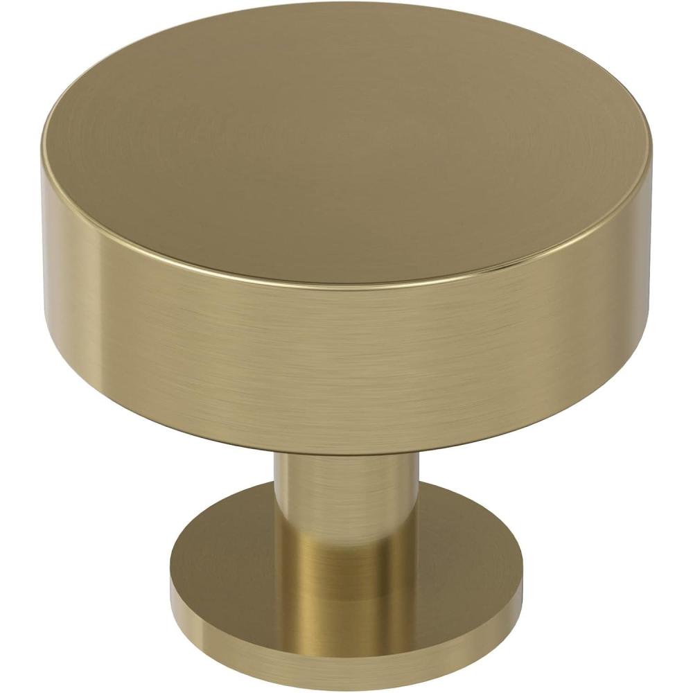imageAmerock Cabinet Knob Matte Black 114 inch 32 mm Diameter Radius 1 Pack Drawer Knob Cabinet HardwareGolden Champagne