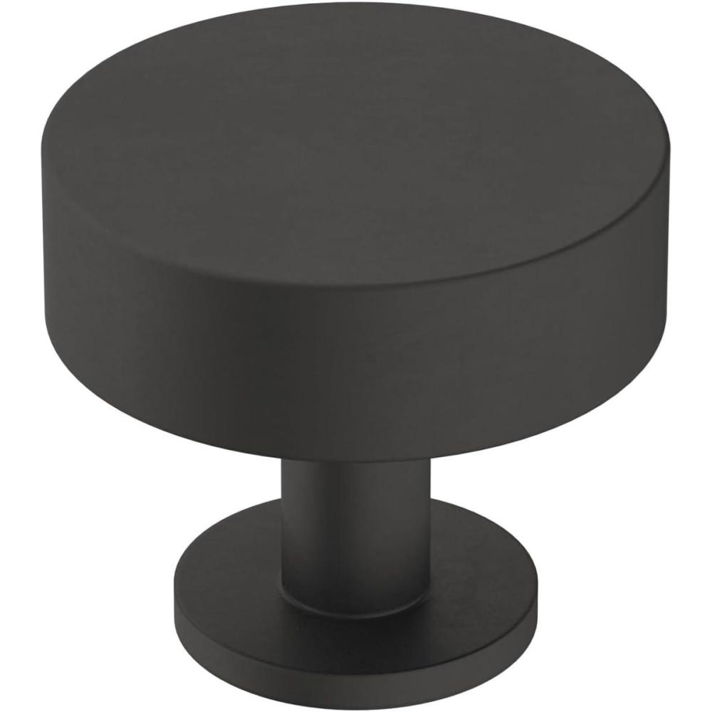 imageAmerock Cabinet Knob Matte Black 114 inch 32 mm Diameter Radius 1 Pack Drawer Knob Cabinet HardwareMatte Black