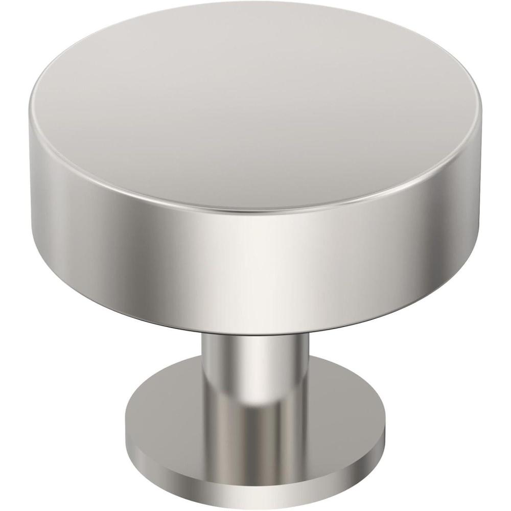 imageAmerock Cabinet Knob Matte Black 114 inch 32 mm Diameter Radius 1 Pack Drawer Knob Cabinet HardwarePolished Nickel