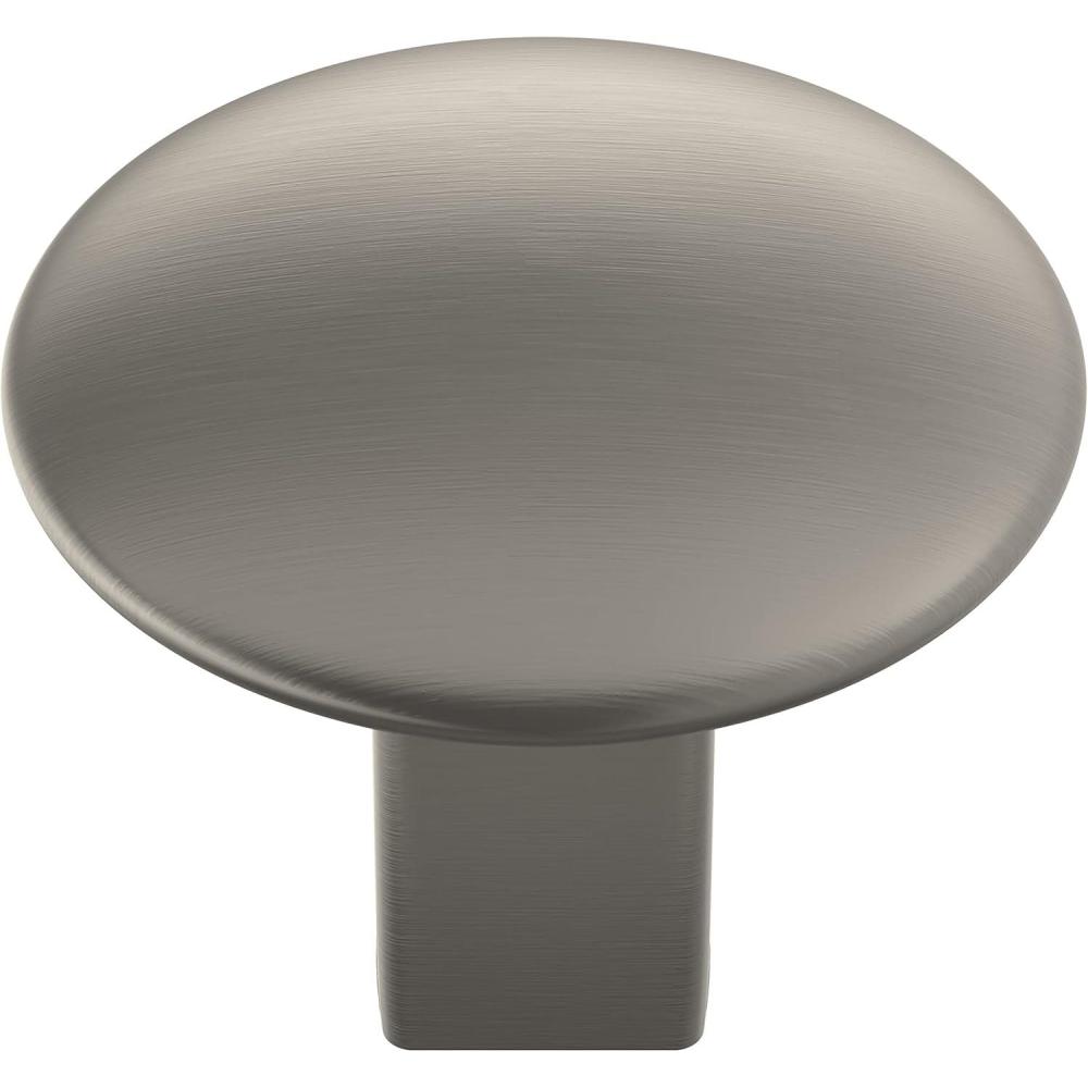 imageAmerock Cabinet Knob Matte Black 114 inch 32 mm Diameter Riva 1 Pack Drawer Knob Cabinet HardwareSatin Nickel