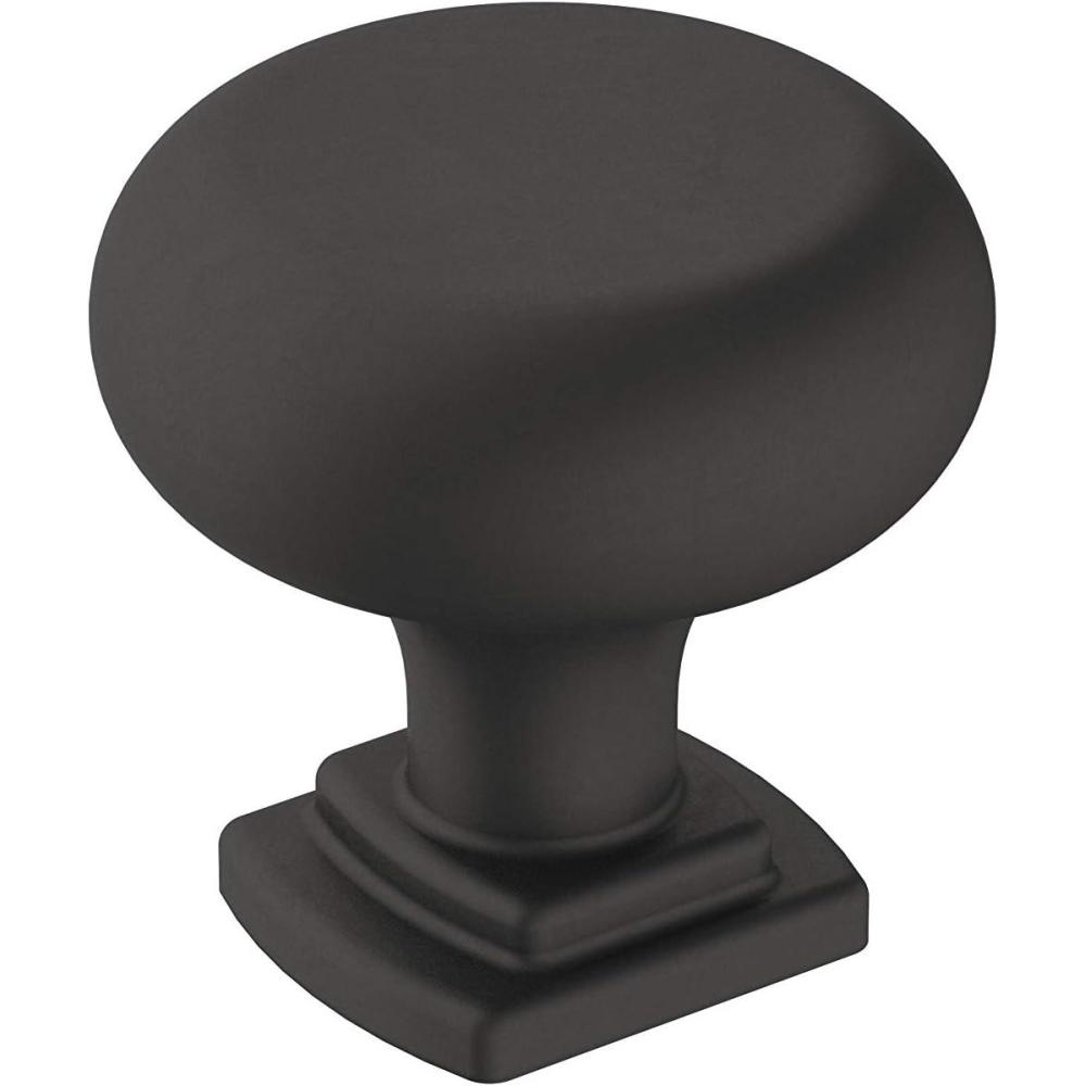 imageAmerock Cabinet Knob Matte Black 114 inch 32 mm Diameter Surpass 1 Pack Drawer Knob Cabinet HardwareMatte Black