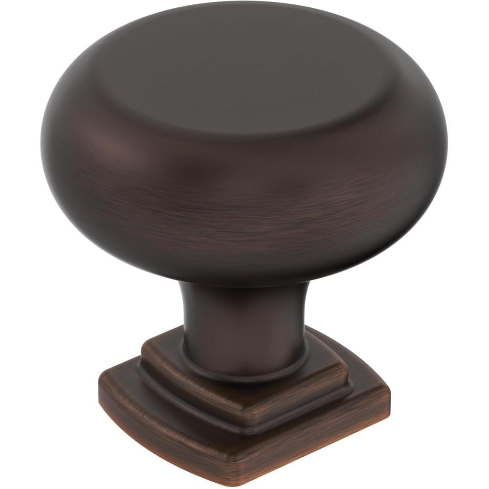 imageAmerock Cabinet Knob Matte Black 114 inch 32 mm Diameter Surpass 1 Pack Drawer Knob Cabinet HardwareOil Rubbed Bronze