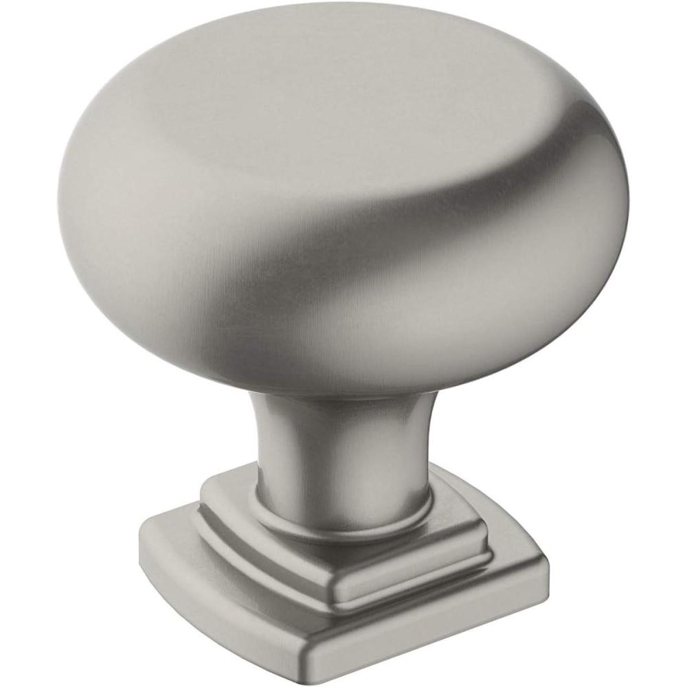 imageAmerock Cabinet Knob Matte Black 114 inch 32 mm Diameter Surpass 1 Pack Drawer Knob Cabinet HardwareSatin Nickel