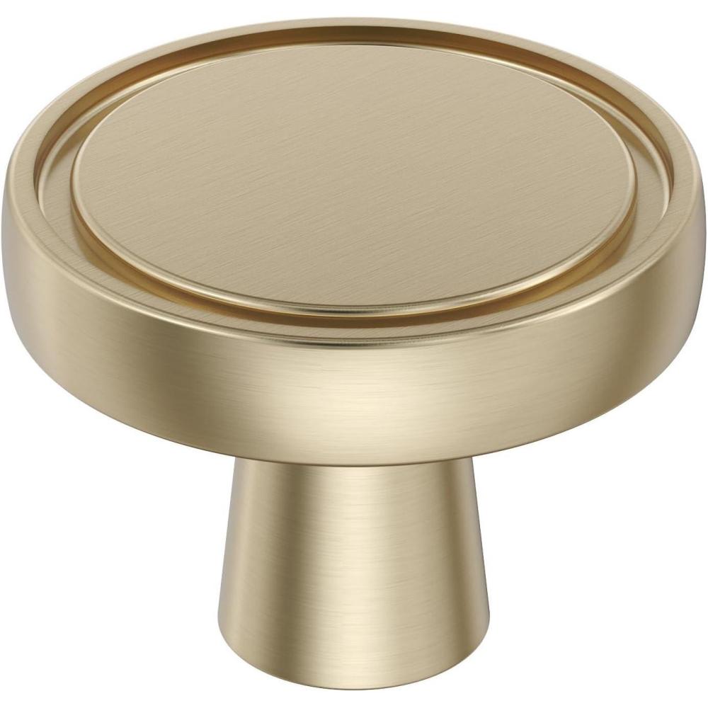 imageAmerock Cabinet Knob Matte Black 138 inch 35 mm Diameter Destine 1 Pack Drawer Knob Cabinet HardwareGolden Champagne