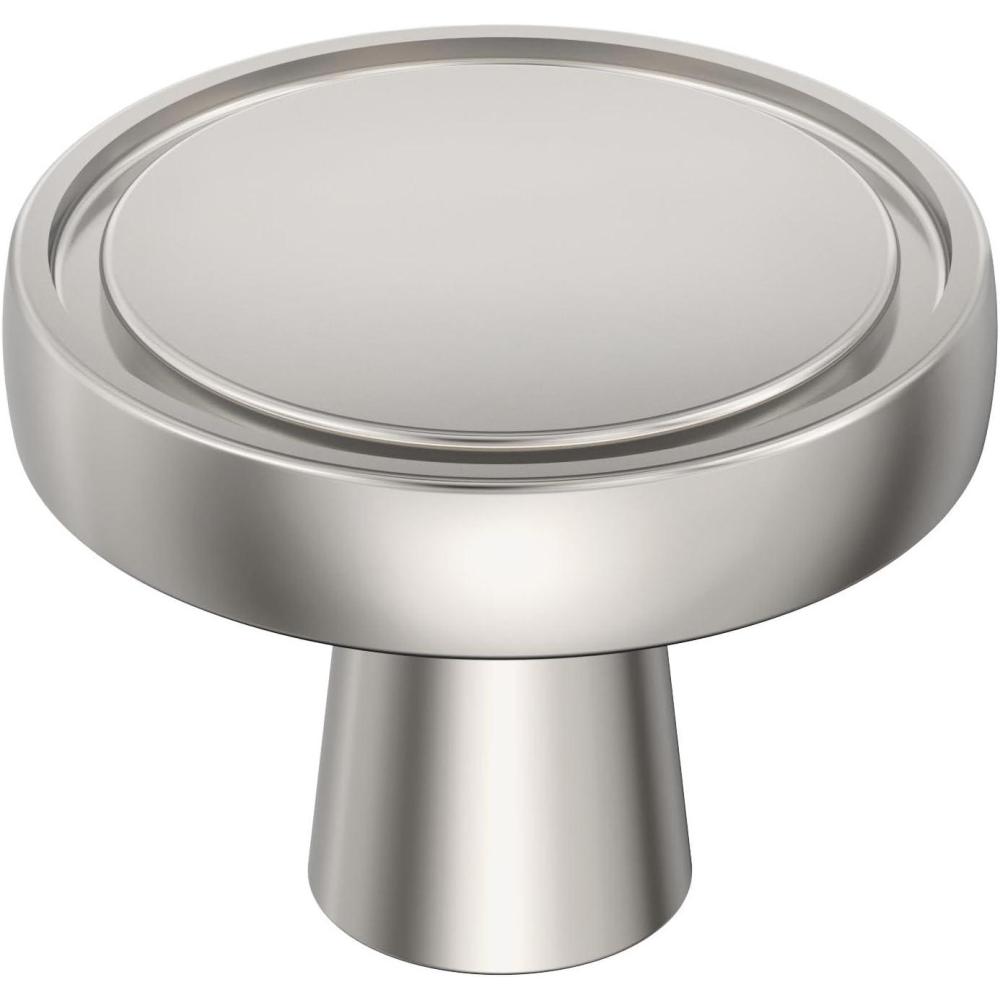imageAmerock Cabinet Knob Matte Black 138 inch 35 mm Diameter Destine 1 Pack Drawer Knob Cabinet HardwarePolished Nickel