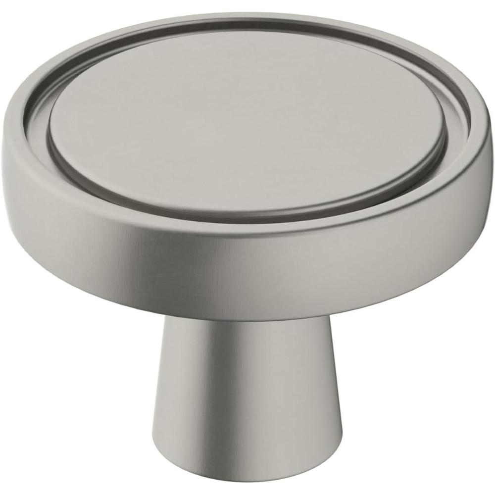 imageAmerock Cabinet Knob Matte Black 138 inch 35 mm Diameter Destine 1 Pack Drawer Knob Cabinet HardwareSatin Nickel