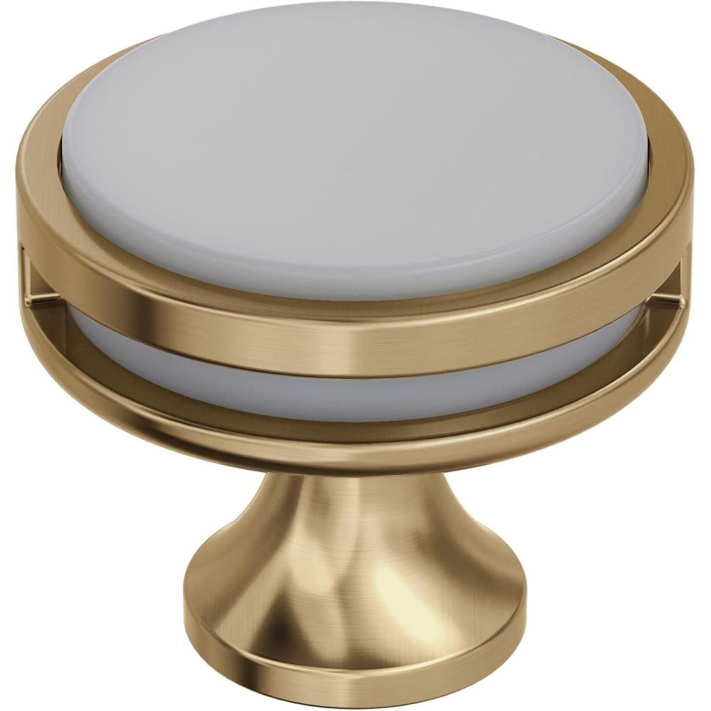 imageAmerock Cabinet Knob Matte Black 138 inch 35 mm Diameter Oberon 1 Pack Drawer Knob Cabinet HardwareChampagne BronzeFrosted