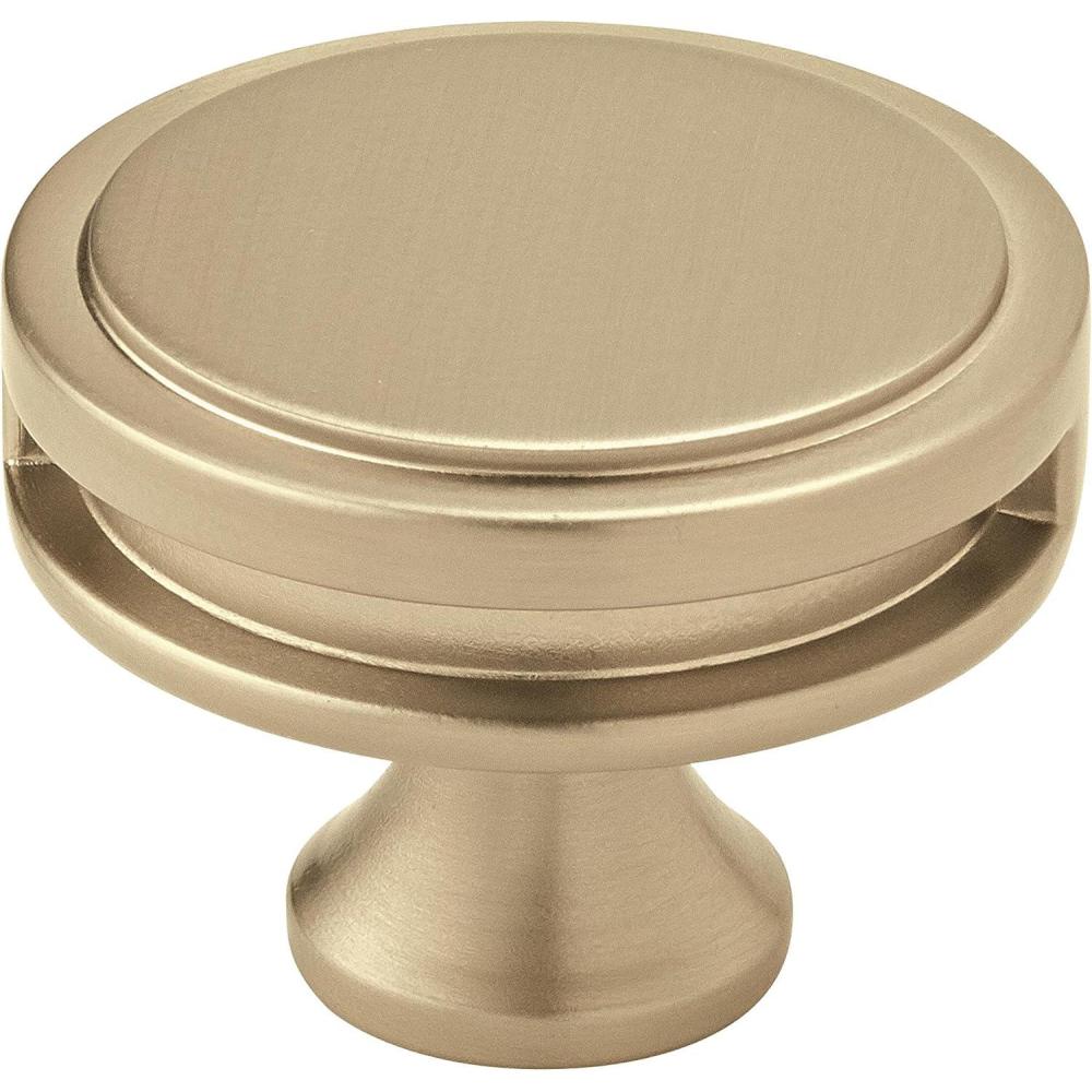 imageAmerock Cabinet Knob Matte Black 138 inch 35 mm Diameter Oberon 1 Pack Drawer Knob Cabinet HardwareGolden Champagne