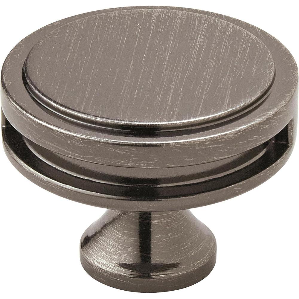 imageAmerock Cabinet Knob Matte Black 138 inch 35 mm Diameter Oberon 1 Pack Drawer Knob Cabinet HardwareGunmetal