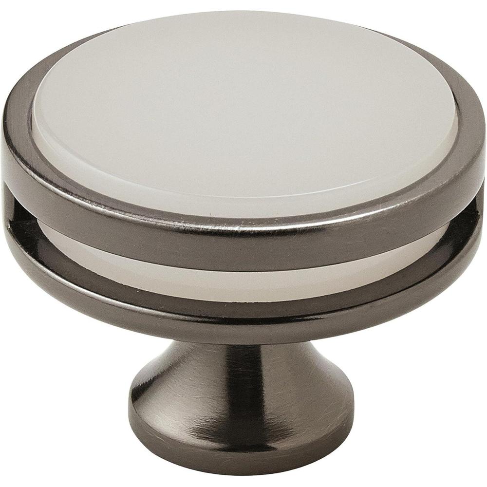 imageAmerock Cabinet Knob Matte Black 138 inch 35 mm Diameter Oberon 1 Pack Drawer Knob Cabinet HardwareGunmetalFrosted