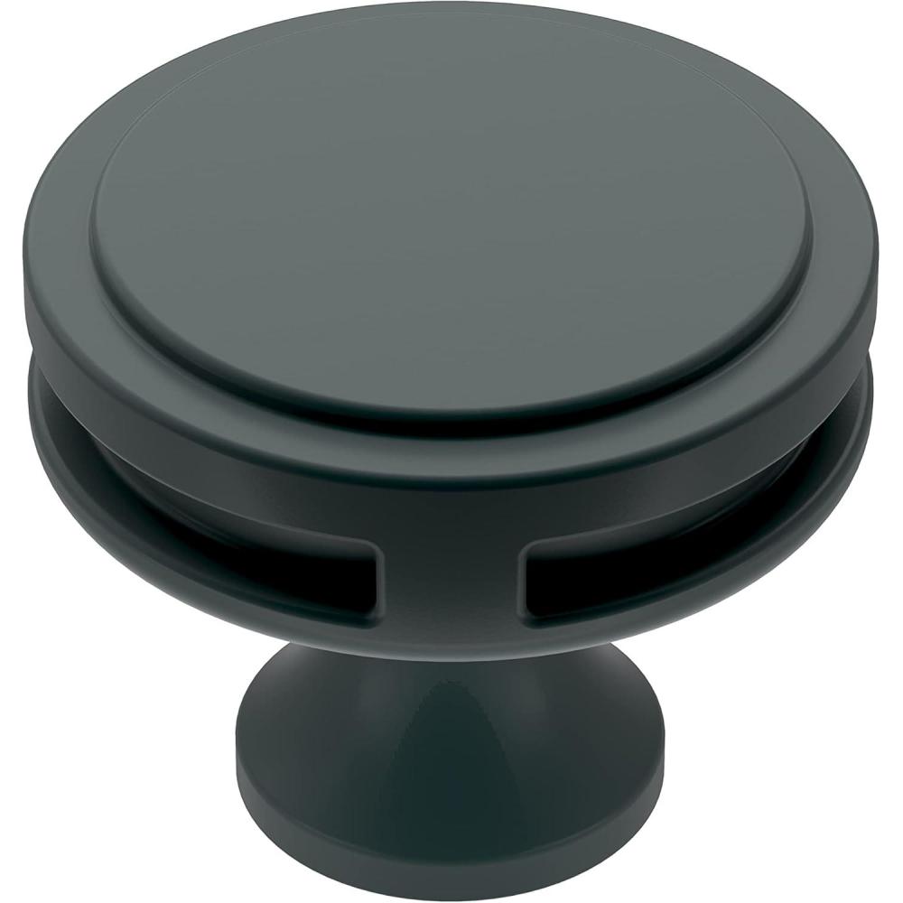 imageAmerock Cabinet Knob Matte Black 138 inch 35 mm Diameter Oberon 1 Pack Drawer Knob Cabinet HardwareMatte Black