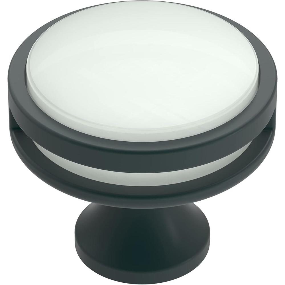 imageAmerock Cabinet Knob Matte Black 138 inch 35 mm Diameter Oberon 1 Pack Drawer Knob Cabinet HardwareMatte BlackFrosted