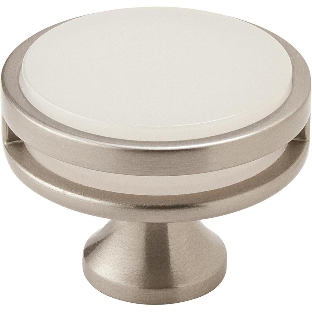 imageAmerock Cabinet Knob Matte Black 138 inch 35 mm Diameter Oberon 1 Pack Drawer Knob Cabinet HardwareSatin NickelFrosted