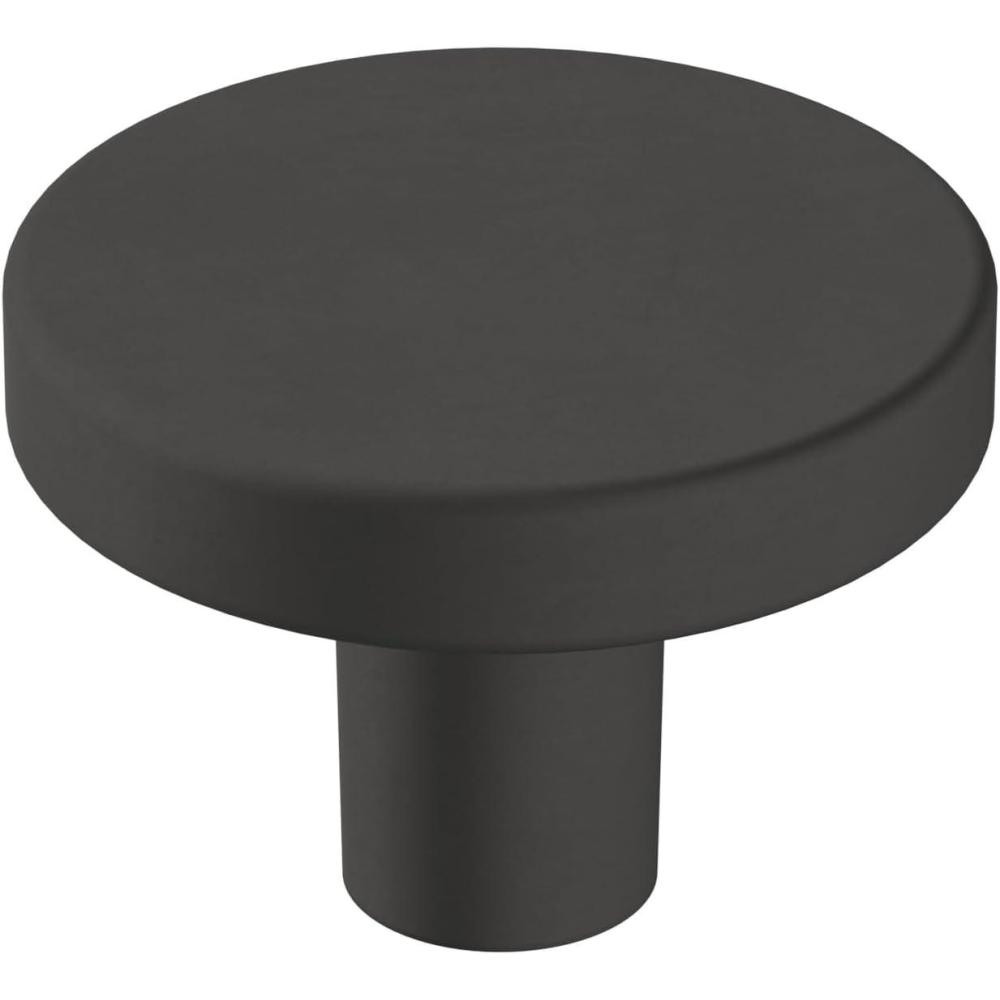 imageAmerock Cabinet Knob Matte Black 138 inch 35 mm Diameter Versa 1 Pack Drawer Knob Cabinet HardwareMatte Black
