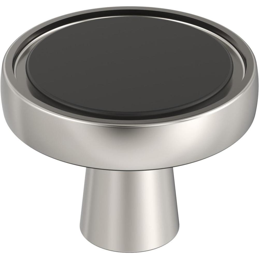 imageAmerock Cabinet Knob Matte BlackChampagne Bronze 138 inch 35 mm Diameter Mergence 1 Pack Drawer Knob Cabinet HardwareMatte BlackPolished Nickel