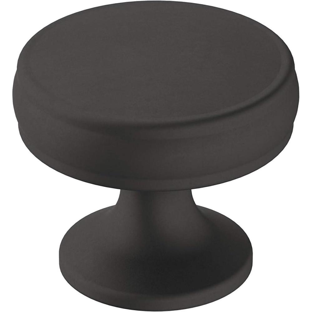 imageAmerock Cabinet Knob Oil Rubbed Bronze 114 inch 32 mm Diameter Renown 1 Pack Drawer Knob Cabinet HardwareMatte Black
