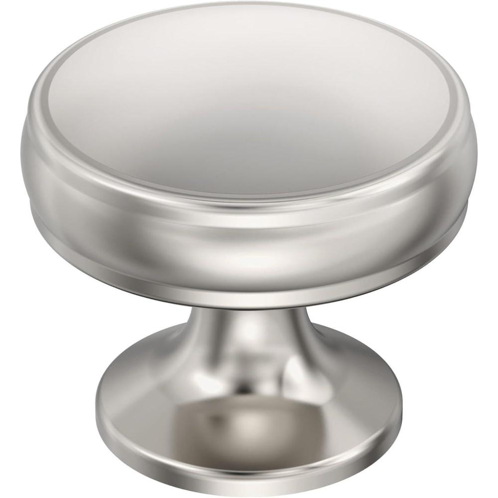 imageAmerock Cabinet Knob Oil Rubbed Bronze 114 inch 32 mm Diameter Renown 1 Pack Drawer Knob Cabinet HardwarePolished Nickel