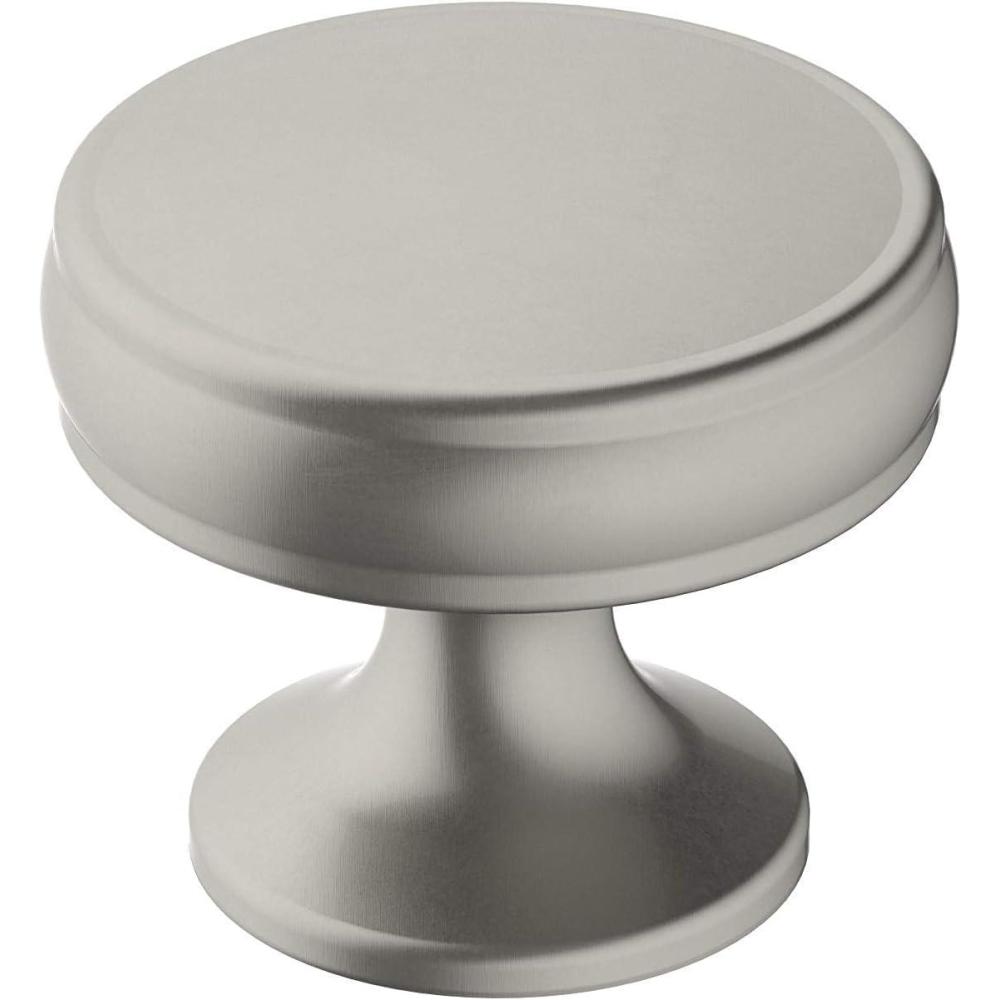 imageAmerock Cabinet Knob Oil Rubbed Bronze 114 inch 32 mm Diameter Renown 1 Pack Drawer Knob Cabinet HardwareSatin Nickel