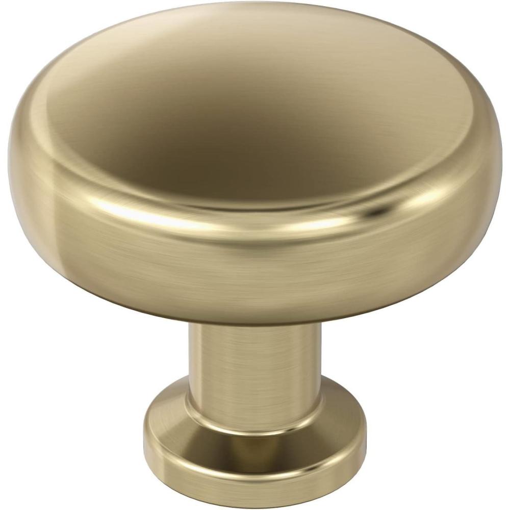 imageAmerock Cabinet Knob Polished Chrome 114 inch 32 mm Diameter Factor 1 Pack Drawer Knob Cabinet HardwareGolden Champagne