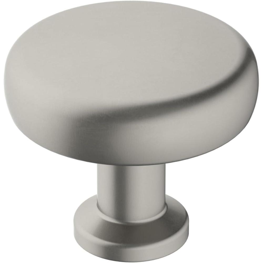 imageAmerock Cabinet Knob Polished Chrome 114 inch 32 mm Diameter Factor 1 Pack Drawer Knob Cabinet HardwareSatin Nickel