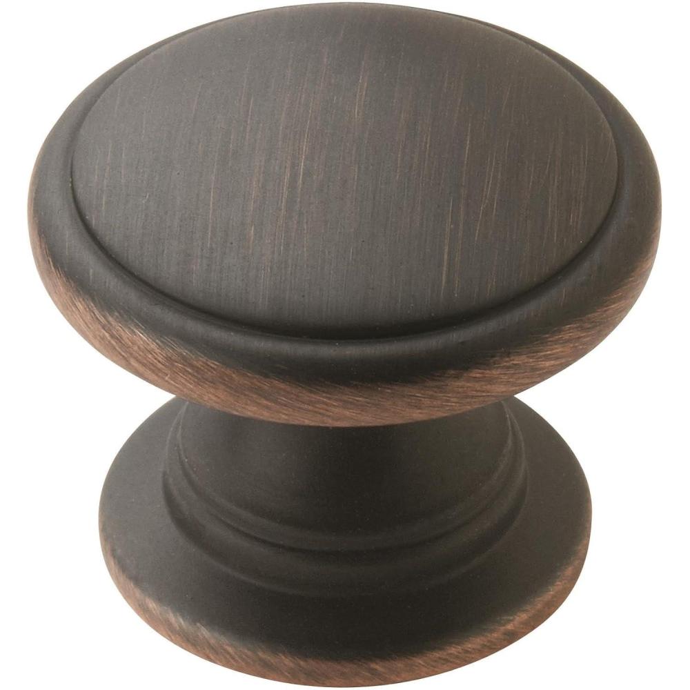 imageAmerock  Cabinet Knob  Polished Chrome  114 inch 32 mm Diameter  Ravino  1 Pack  Drawer Knob  Cabinet HardwareOil Rubbed Bronze