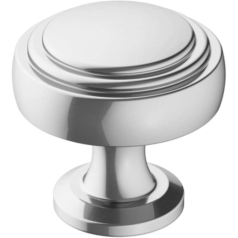 imageAmerock Cabinet Knob Polished Chrome 114 inch 32 mm Diameter Winsome 1 Pack Drawer Knob Cabinet HardwarePolished Chrome