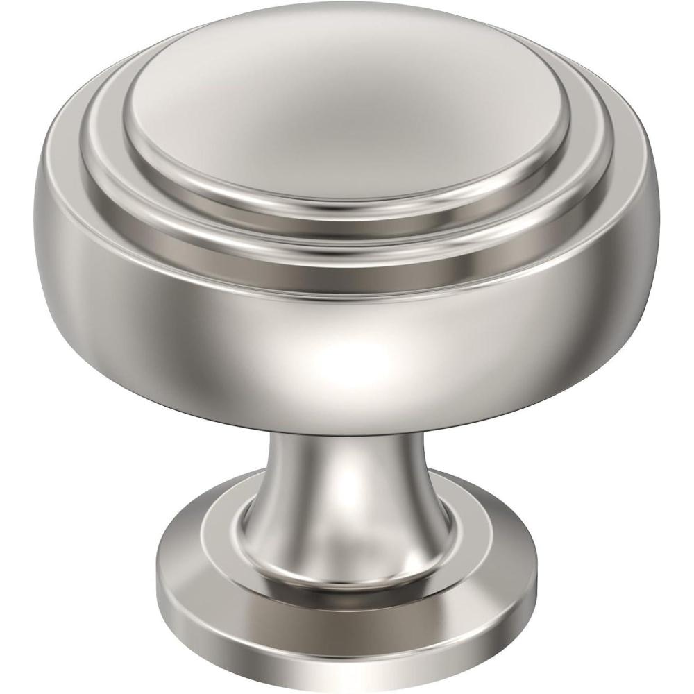 imageAmerock Cabinet Knob Polished Chrome 114 inch 32 mm Diameter Winsome 1 Pack Drawer Knob Cabinet HardwarePolished Nickel
