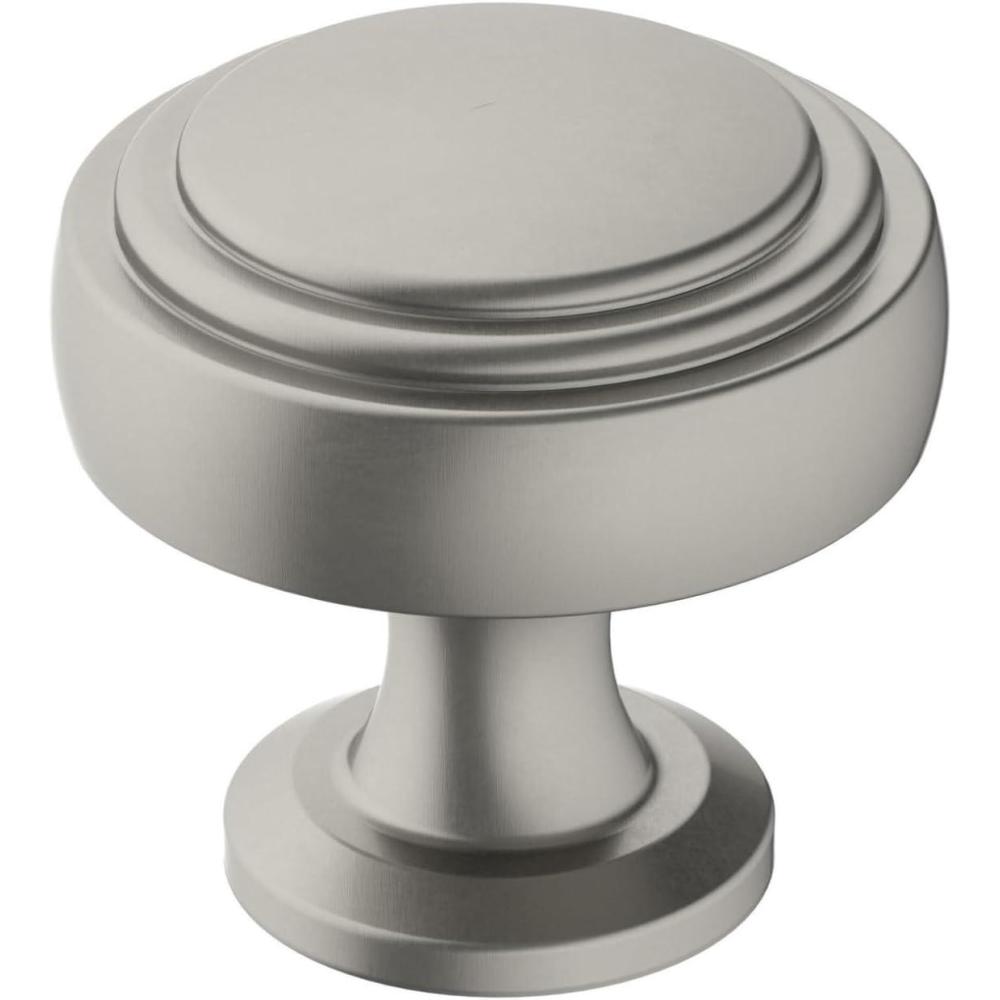imageAmerock Cabinet Knob Polished Chrome 114 inch 32 mm Diameter Winsome 1 Pack Drawer Knob Cabinet HardwareSatin Nickel