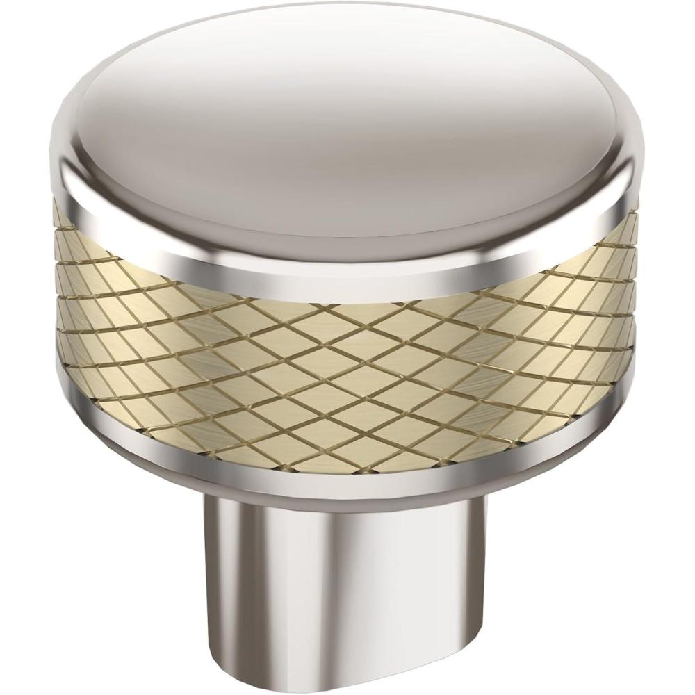 imageAmerock Cabinet Knob Polished NickelStainless Steel 258 inch 67 mm Length Esquire 1 Pack Drawer Knob Cabinet HardwarePolished NickelGolden Champagne