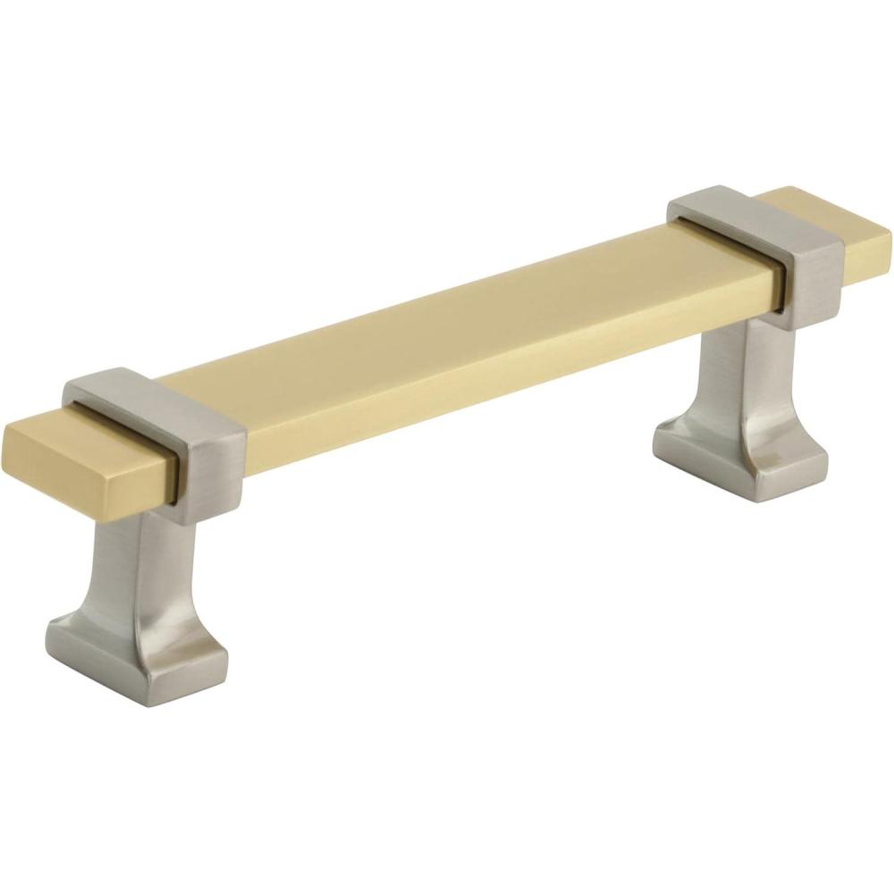 imageAmerock Cabinet Pull Brushed Matte BlackSatin Nickel 5116 inch 128 mm Center to Center Overton 1 Pack Drawer Pull Drawer Handle Cabinet HardwareBrushed GoldSatin Nickel