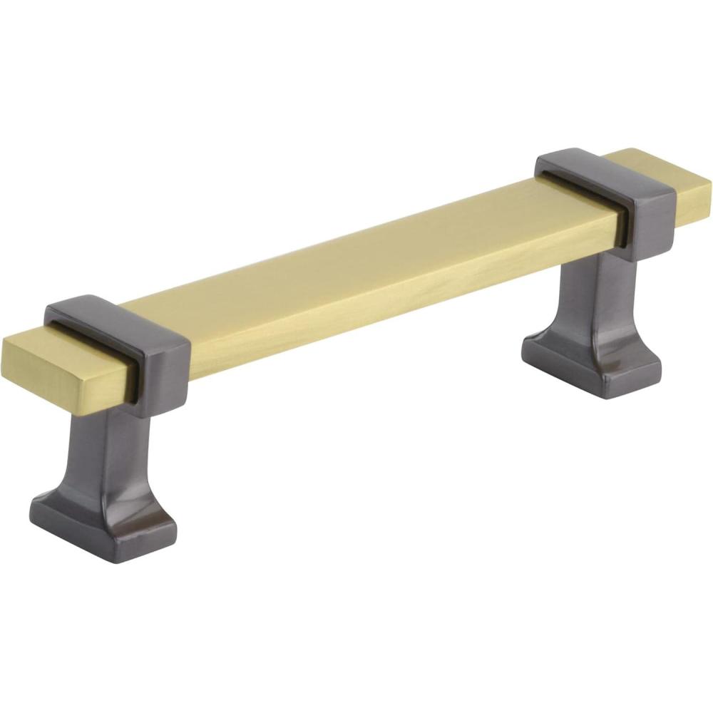 imageAmerock Cabinet Pull Brushed Matte BlackSatin Nickel 5116 inch 128 mm Center to Center Overton 1 Pack Drawer Pull Drawer Handle Cabinet HardwareBrushed GoldBlack Chrome