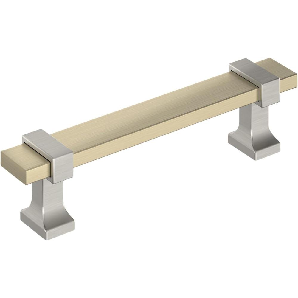 imageAmerock Cabinet Pull Brushed Matte BlackSatin Nickel 5116 inch 128 mm Center to Center Overton 1 Pack Drawer Pull Drawer Handle Cabinet HardwareGolden ChampagneSatin Nickel