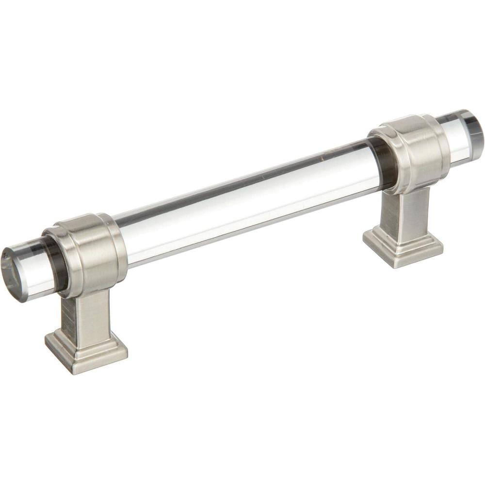 imageAmerock Cabinet Pull ClearPolished Chrome 5116 inch 128 mm Center to Center Glacio 1 Pack Drawer Pull Drawer Handle Cabinet HardwareClearSatin Nickel