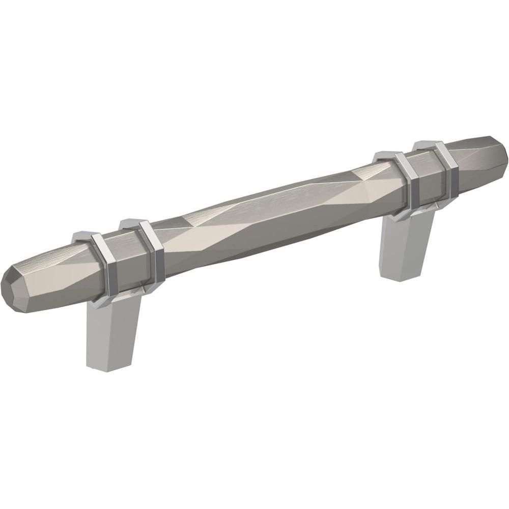 imageAmerock Cabinet Pull Golden ChampagneBlack Chrome 334 inch 96 mm CentertoCenter London 1 Pack Drawer Pull Drawer Handle Cabinet HardwareSatin NickelPolished Chrome