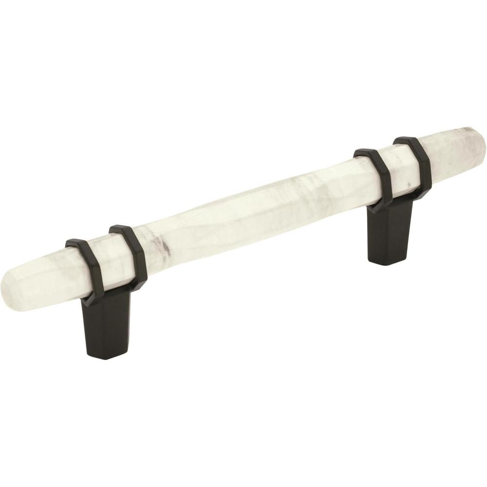 imageAmerock Cabinet Pull Marble WhiteGolden Champagne 5116 inch 128 mm Center to Center Carrione 1 Pack Drawer Pull Drawer Handle Cabinet Hardware ZincMarble WhiteBlack Bronze