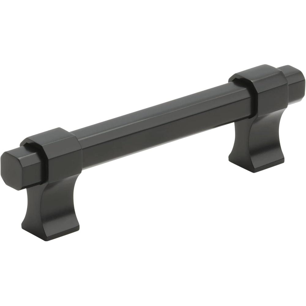 imageAmerock Cabinet Pull Matte Black 334 inch 96 mm Center to Center Remington 1 Pack Drawer Pull Drawer Handle Cabinet HardwareMatte Black