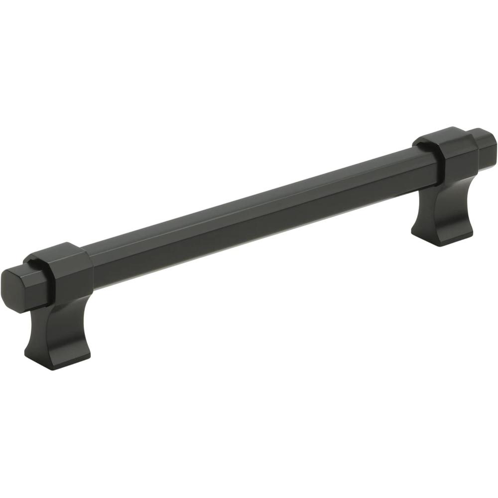 imageAmerock Cabinet Pull Matte Black 6516 inch 160 mm Center to Center Remington 1 Pack Drawer Pull Drawer Handle Cabinet Hardware