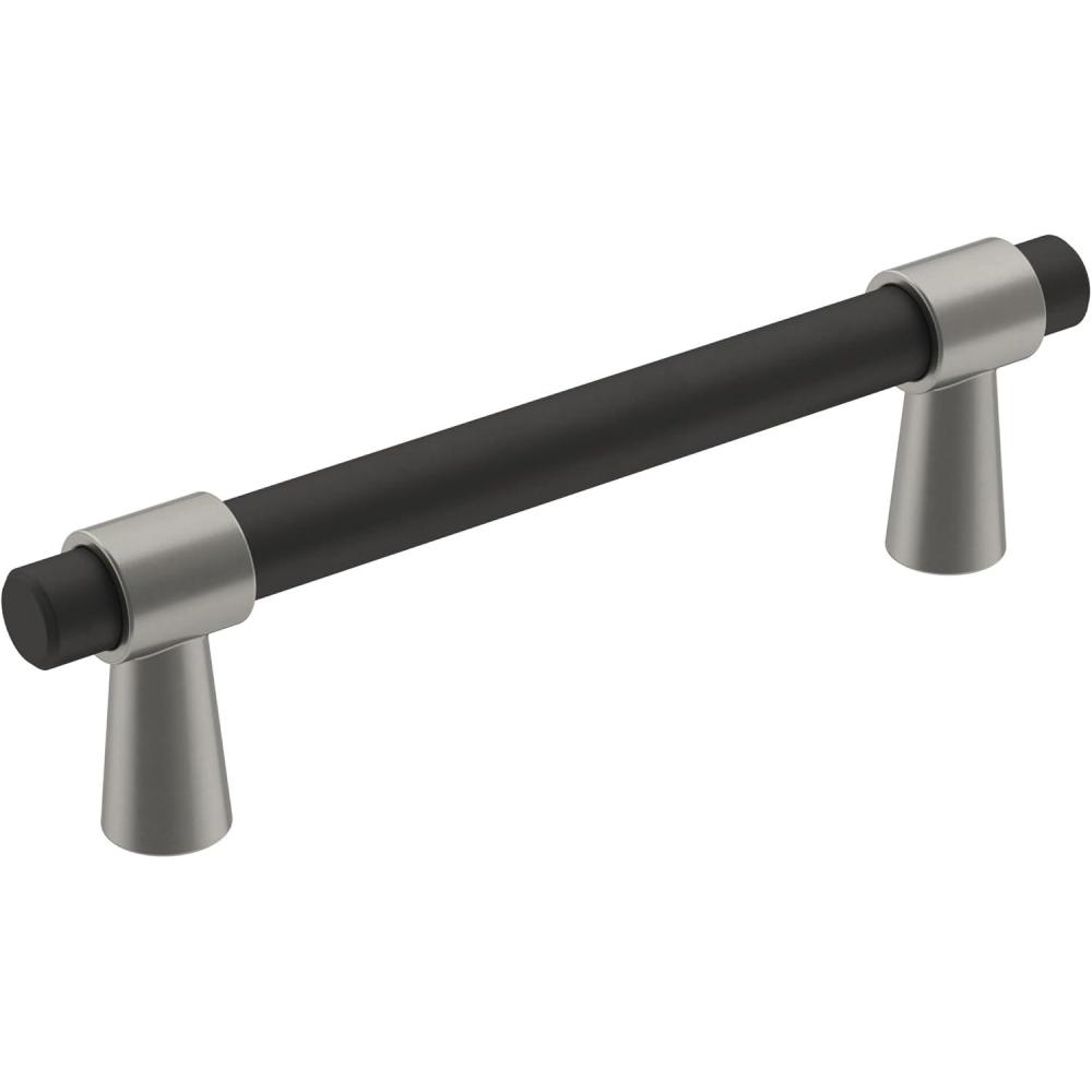 imageAmerock Cabinet Pull Matte BlackChampagne Bronze 334 inch 96 mm CentertoCenter Mergence 1 Pack Drawer Pull Cabinet Handle Cabinet HardwareMatte BlackSatin Nickel