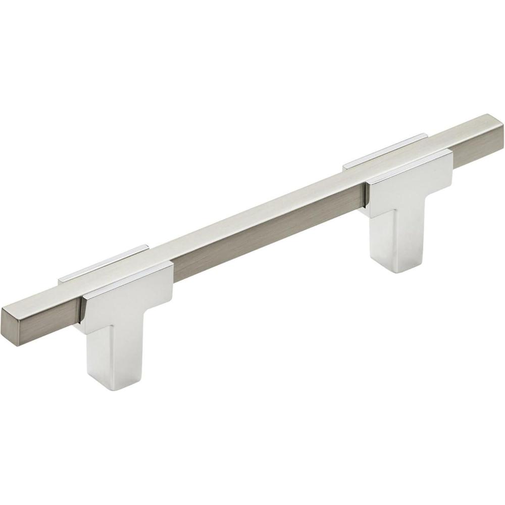 imageAmerock  Cabinet Pull  Polished ChromeBlack Chrome  10116 inch 256 mm Center to Center  Urbanite  1 Pack  Drawer Pull  Drawer Handle  Cabinet HardwarePolished ChromeSatin Nickel