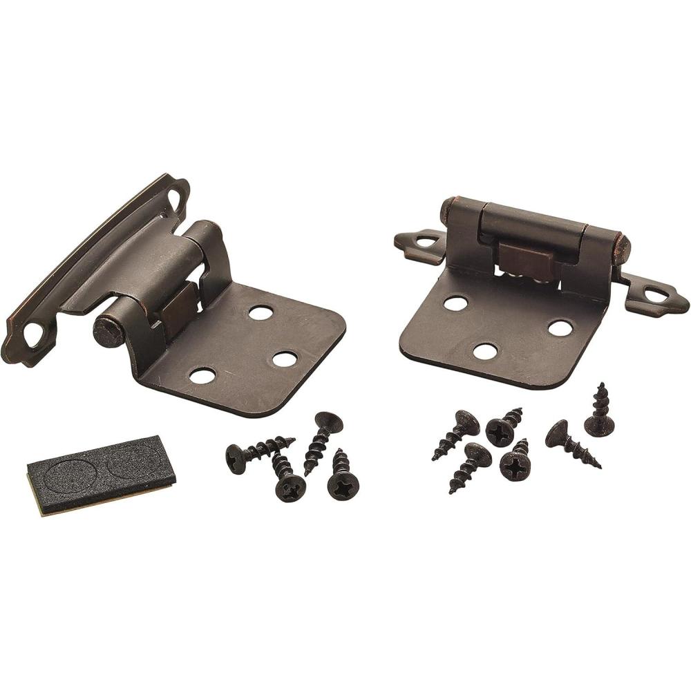 imageAmerock Face Frame Cabinet Hinge Variable Overlay inge Oil Rubbed Bronze 2 Pack SelfClosing inge Face Mount inge Cabinet Door inge