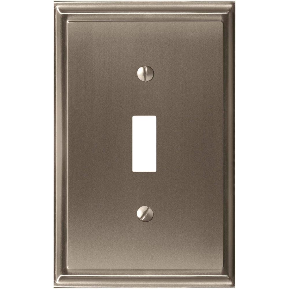imageAmerock Wall Plate Black Bronze 1 Toggle Switch Plate Cover Mulholland 1 Pack Light Switch CoverSatin Nickel